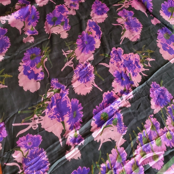 Women Authentic Satya Paul Pure Crepe Saree With Floral Theme Bollywood Designer - Picture 8 of 12